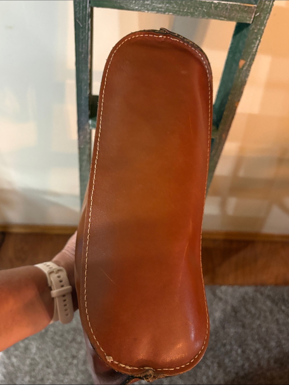 Patricia Nash Tooled Leather Circular-Handle Shoulder Bag in Cognac Brown - Picture 3 of 4